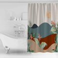 thumbnail image 2 of Boho Abstract Modern Mountain Watercolor Beige Shower Curtain Waterproof Fabric Privacy Partition for Bathroom Spring Summer Decor Transform Your Bathing Space into a Serene (72"x84), 2 of 6