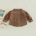 thumbnail image 3 of Veste en Jean pour Garçons Bébé Enfants Marron Col Rabattu Manches Longues Boutonnée Veste en Denim, 3 of 6
