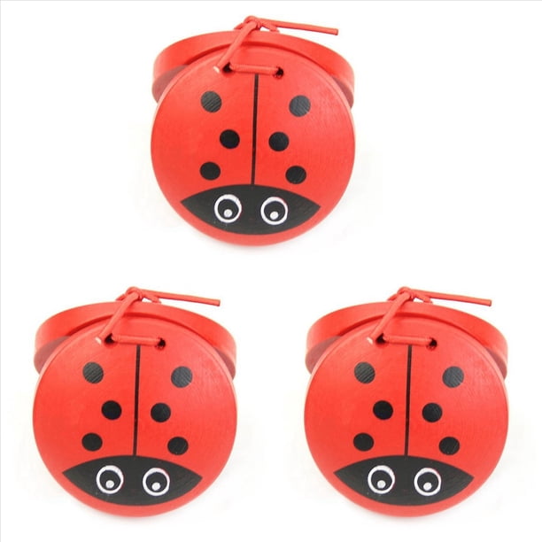 3pz Juguete Castanuelas de Madera de de Ninos Instrumento de Percusion Musical