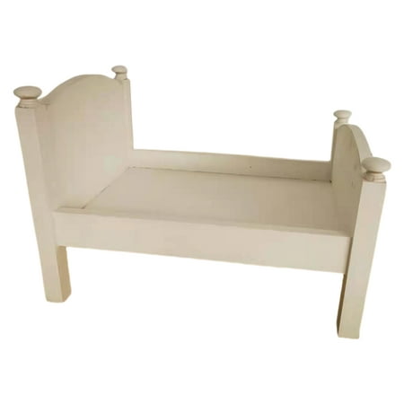 

QUSENLON Newborn Posing Mini Bed Baby Photo Shooting Props Wooden Crib for Infant Photography