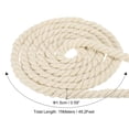 thumbnail image 2 of Unique Bargains Natural Twisted Cotton Rope 5/8 Inch x 49 Feet 3 Strand Tug of War Rope with Sealing Tape Beige, 2 of 5