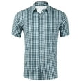 thumbnail image 2 of Mens Plaid Short Sleeve Button Down Shirts Cotton Regular Fit Casual Gingham Shirts, 2 of 4
