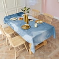 thumbnail image 3 of Blue White Marble Pattern Rectangle Tablecloth 60"x120",Waterproof Polyester Rectangle Table Cloth, Wipeable Spillproof Polyester Tablecloth for Dining, Camping, Indoor and Outdoor, 3 of 6