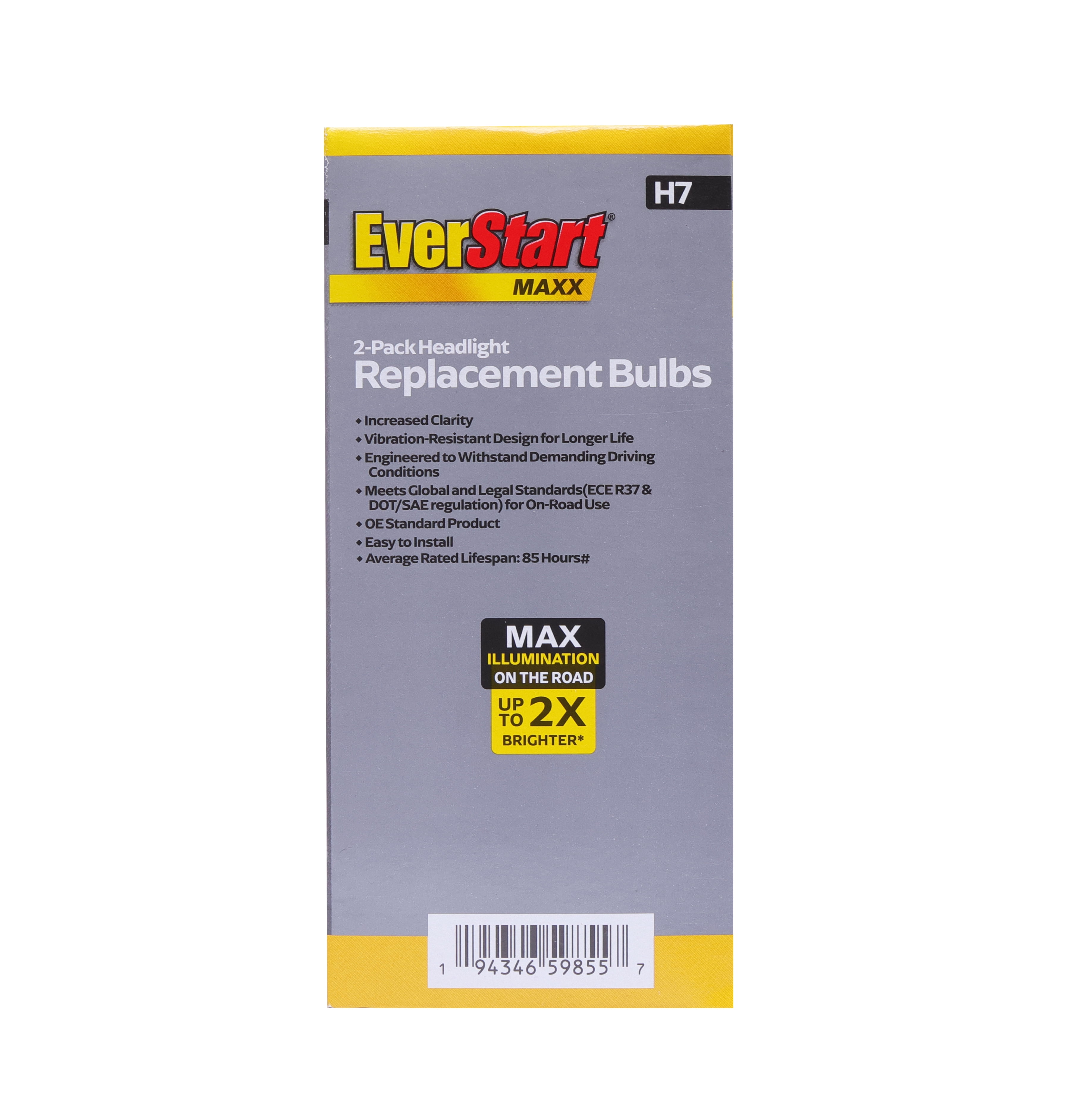 EverStart Maxx H7 Halogen Headlight Bulb, 2 Pack, Compatible with Multiple Cars