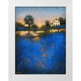 thumbnail image 3 of Thomas Stotts 4x14 White Modern Wood Framed Wall Art Titled - Blue Fields, 3 of 5