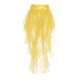 thumbnail image 7 of XIAOCHA Women's Sequin Mesh Wrap Skirt Satin Bow High Waist Skirt Festival Rave Party Skirts Yellow One Size, 7 of 7
