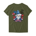thumbnail image 4 of Fartey Women's 4th of July Shirt Cute Gnome Graphic Tees Independence Day Patriotic Tops American Flag Crew Neck T Shirts Loose Casual Summer Short Sleeve Blouses Army Green XXL, 4 of 4