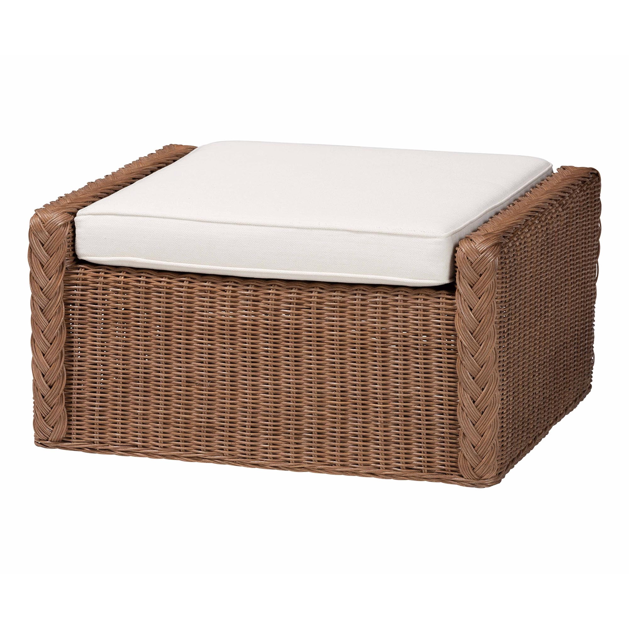 bali & pari Derris Boho Footstool, Peanut Brown