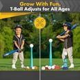 thumbnail image 2 of T Ball Stand for Kids and Toddlers 1-3, 3-5, 5-8. Baseball Set Includes 6 Large Balls, an Adjustable Tball Batting Tee, and a Pitching Machine. Kids Bat and Ball, T-Ball Sets for Kids, 2 of 9