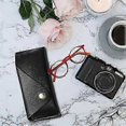 thumbnail image 3 of Black soft glasses case, leather glasses case, glasses storage, women\'s glasses case, glasses case (17.8*7.5*2.5CM), 3 of 5