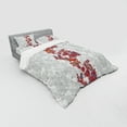 thumbnail image 2 of Ambesonne Floral Bedding Set 4 Pcs, Romantic Vİbrant Boho, Queen, Red Black Grey, 2 of 2