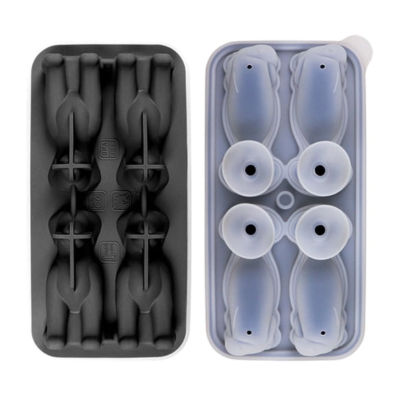 Cute Dog Shapes Silicone Tray for and Iced Coffee Create 4 Unique Ice Cubes for Drinks
