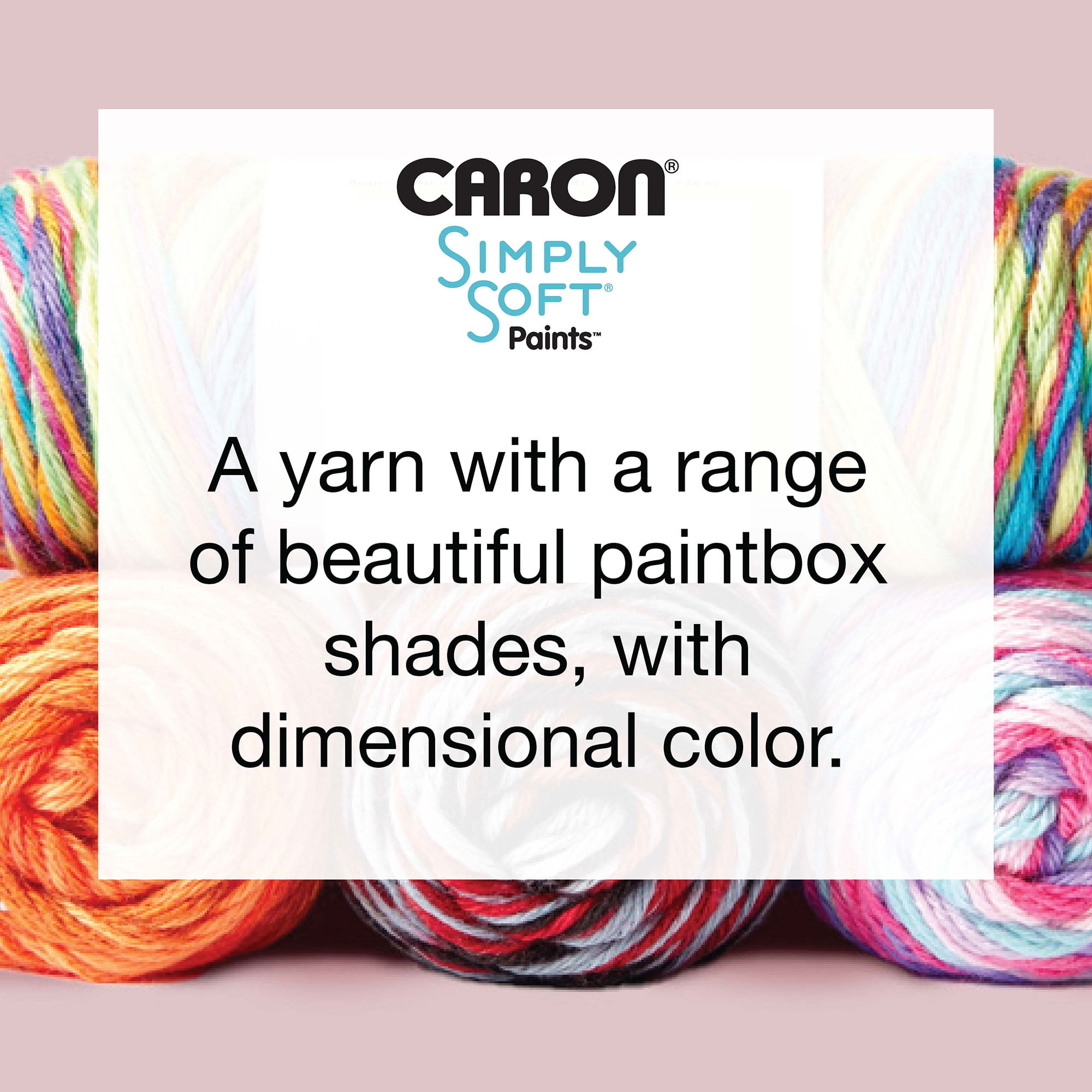 Caron® Simply Soft® Paints™ #4 Medium Acrylic Yarn, Rainbow Bright 5oz/141g, 235 Yards (12 Pack)