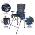 thumbnail image 3 of REDCAMP Extra Tall Folding Chairs for Adults 6 Pack, Portable Bar Height Foldable Director Chairs with High Back and Footrest for Camping Outside, 3 of 9