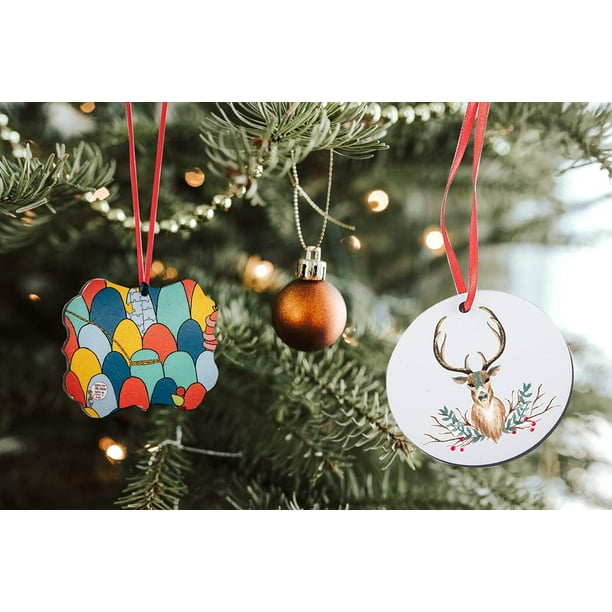 30pcs Sublimation Ornament Blanks, 3 inch Round MDF Personalized  Sublimation Blanks Pendants Double Side Christmas Tree Discs Hanging  Ornaments DIY