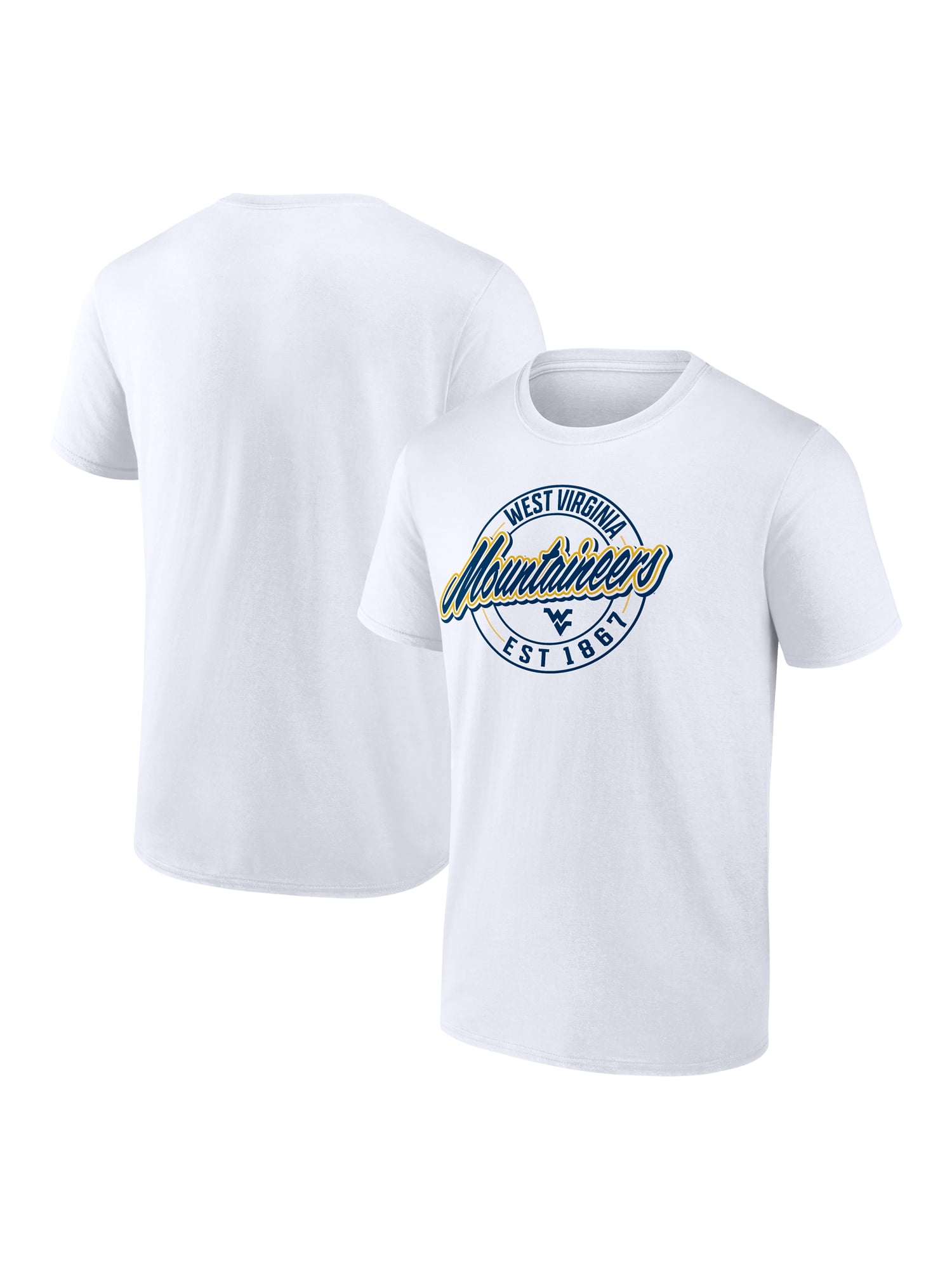 NCAA West Virginia Mountaineers Men's Cotton White Short Sleeve T-Shirt