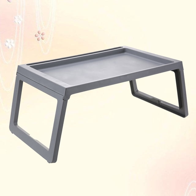 OULII Table de Service pour Déjeuner Pliable, Bureau d'Ordinateur Portable, Table, Plastique PP, Gris, 1 Ensemble, Rentrée Scolaire