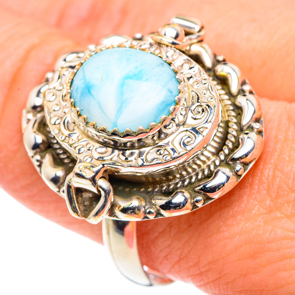 925 Sterling Turquoise Gem and Mother-of-Pearl Wide Solid Signet Ring Size 11 14