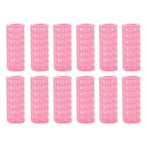 Unique Bargains 12pcs Convenient Heatless Voluminous Hair Roller for Women 2.76"x0.98" Pink