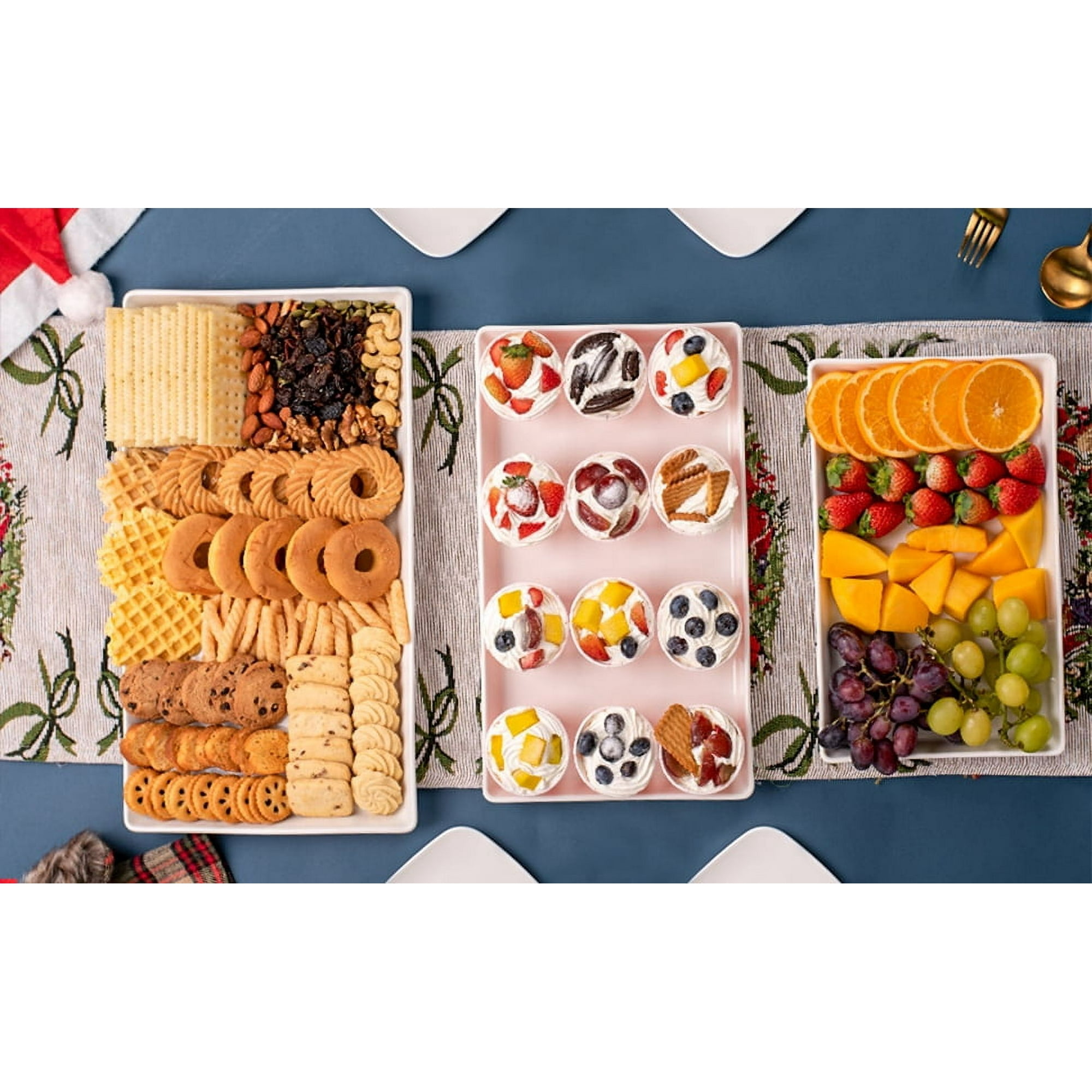 Delling Large Serving Platter, 16/14/12 in Ceramic Trays for Serving Food, Set of 3