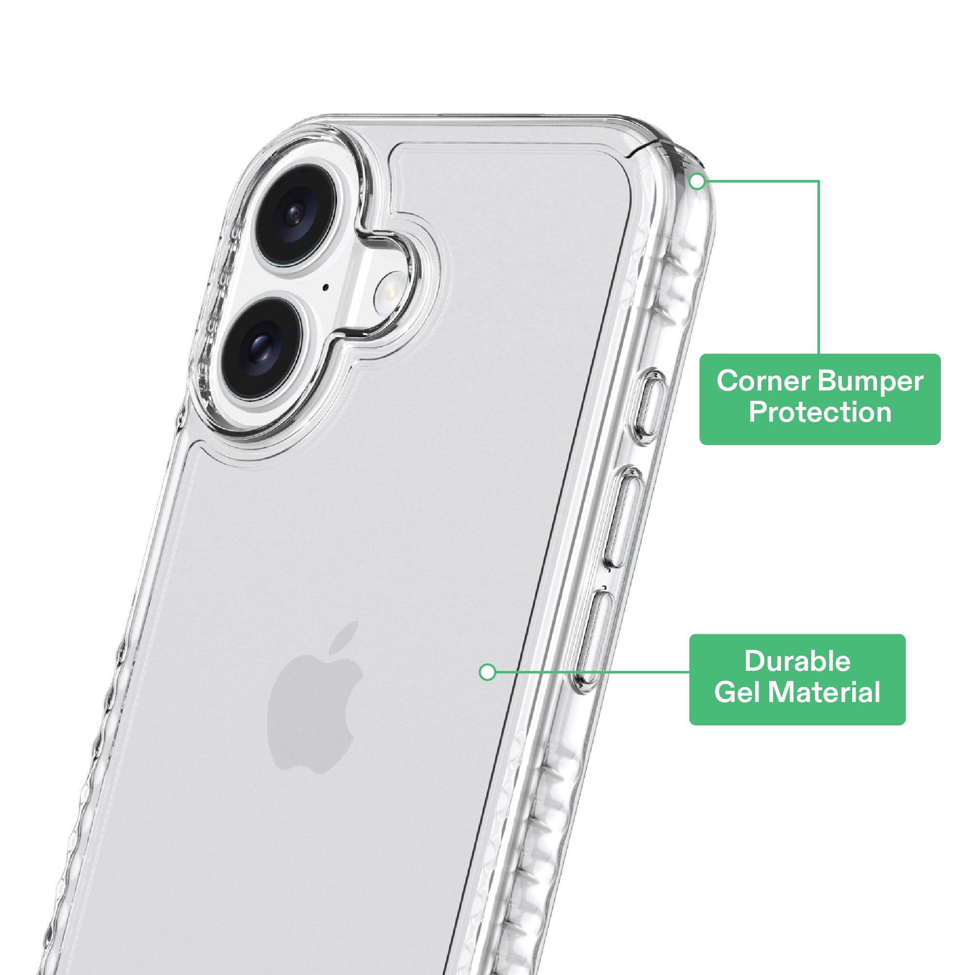 onn Protective Gel Phone Case for iPhone 17 - Clear