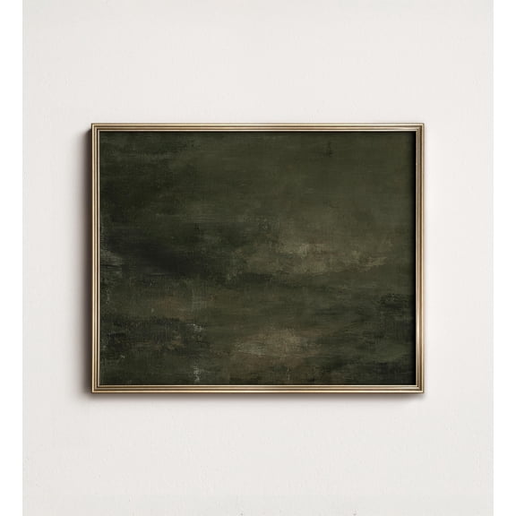 Dark Green Abstract Art Print: Moody Minimalist Texture 10-94 UNFRAMED Poster, Wall Art for Decor, Present, 8x12