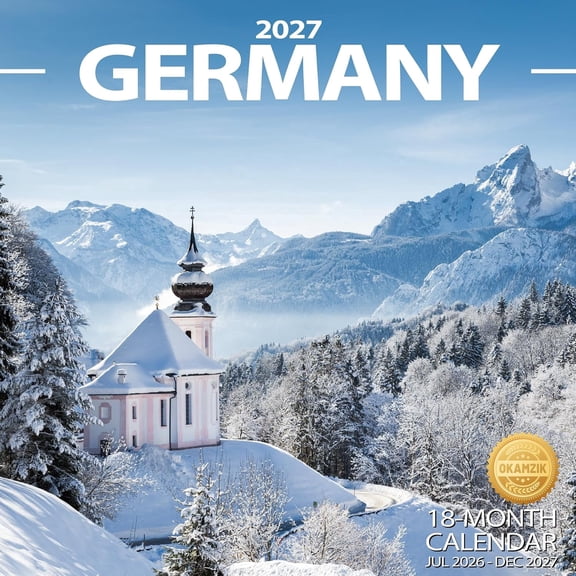 2027 Wall Calendar - Germany Hangable Monthly Planner Calendar with Large Blocks for Organizing & Planning, Academic Schedule, Home, Office & family