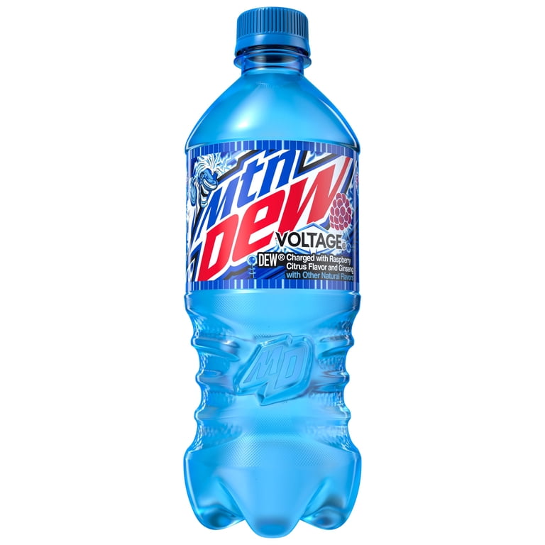 Mountain Dew Voltage Raspberry Citrus & Ginseng Soda Pop, 20 fl oz Bottle