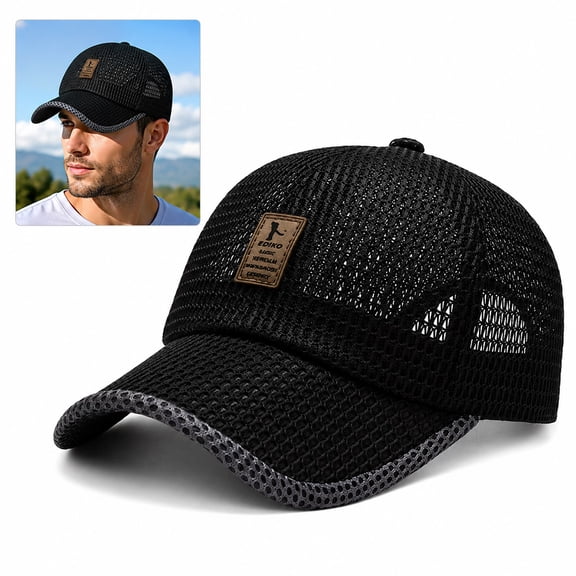 Lightweight and Breathable Baseball Cap, Summer Mesh Trucker Hat with Adjustable Snapback for Men & Women, Outdoor Sports, Running, Hiking, Fishing