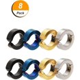 thumbnail image 3 of 8 Piezas Pendientes No Perforantes Clip de Oreja Aros Falsos para Hombres y Mujeres, Acero Inoxidable, 4 Colores, 3 of 4