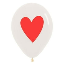 11 inch Sempertex Heart Of Red Latex Balloons (6 Pack) - Party Supplies Decorations