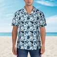 thumbnail image 2 of Sikiie Daisies Flowers Print Men's Hawaiian Shirt, Summer Beach Button Pocket Short Sleeve T-Shirt,X-Large, 2 of 7