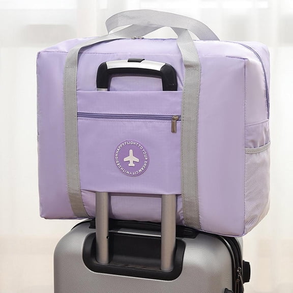 Foldable Travel Duffel Bag, Carry-On Luggage Tote for Suitcase, Large Capacity Water-Resistant Weekender Bag for Travel & Moving