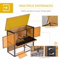 thumbnail image 4 of Pawhut Wood-metal Rabbit Hutch Elevated Pet House Bunny Cage Small Animal Habitat with Slide-out Tray Asphalt Openable Roof Lockable Door for Outdoor 35" x 18" x 32" Light Yellow, 4 of 9