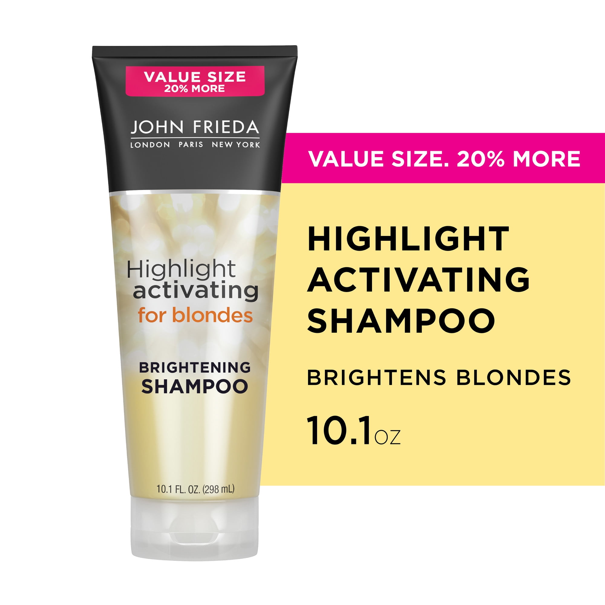 John Frieda Sheer Blonde Highlight Activating Brightening Shampoo for Blonde Hair, 10.1 Ounce Value Size
