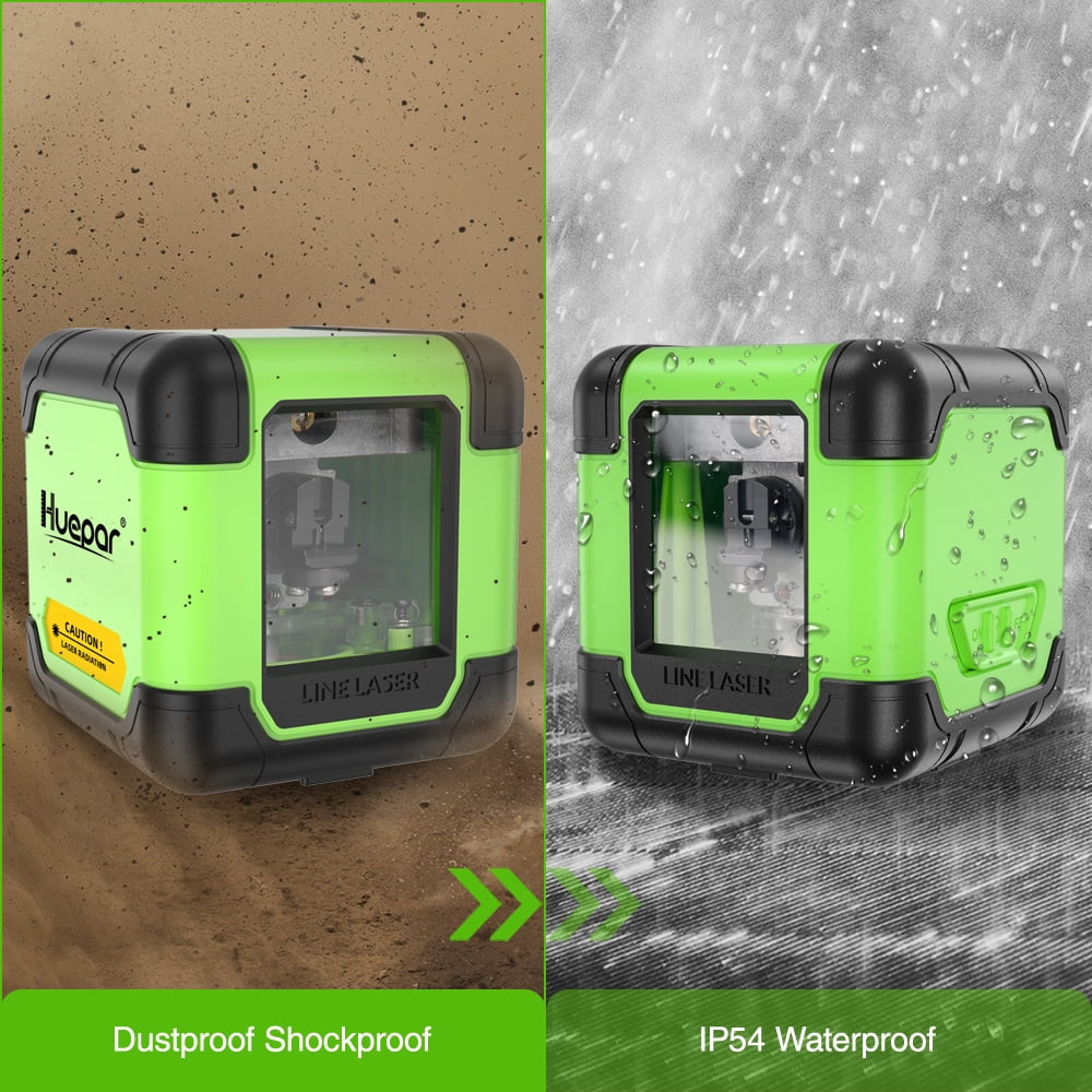 Self-Leveling Laser Level, 98Ft Green Beam Cross Line Laser Level Tools for Picture Hanging and DIY Application with AA Battery