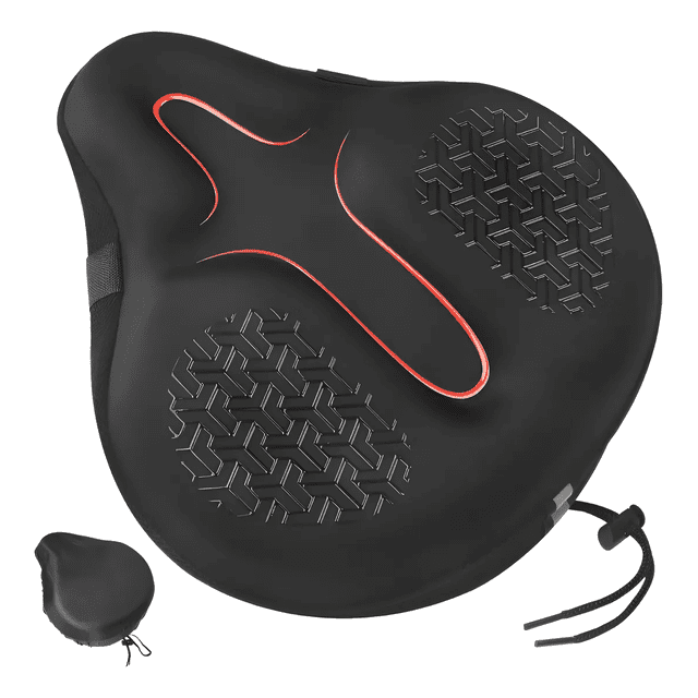 Sillín De Bicicleta Extra Ancho Gel Acolchada Cubre Asientos Xtellar negro