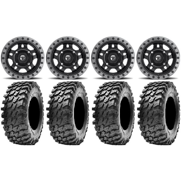 Fuel Anza Black 14" Wheels 32" Apache Tires Sportsman RZR Ranger