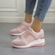 thumbnail image 5 of Zapatos para mujer, de gran tamaño, suela gruesa, tacón inclinado, informales, con cordones y suela de malla, deportivos para correr, botas vaqueras., 5 of 8