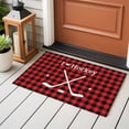 thumbnail image 3 of Area Rug 2x3ft, Hockey Sports Star Red Buffalo Plaid Washable Rugs for Living Room Bedroom, Black Check White Shadow Soft Non-slip Area Rugs Rectangle Floor Carpet for Dining Room, 3 of 9