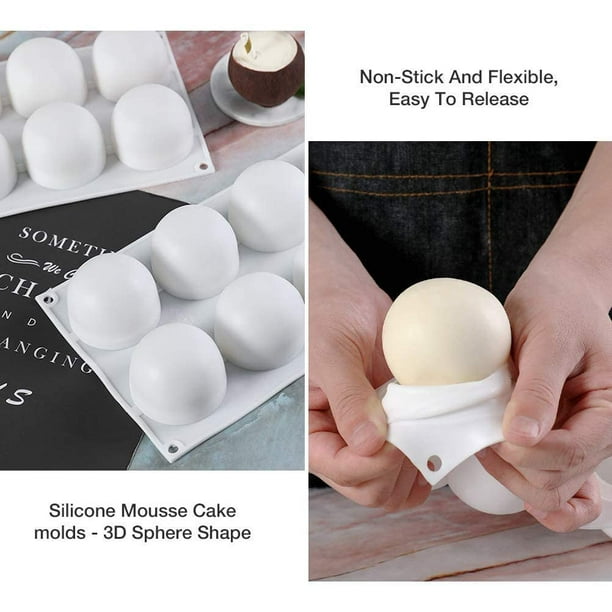 Moule de cuisson en silicone sphère 3D, moule rond en mousse de silicone,  moules à dessert boule de sphère pour pâtisserie au chocolat, gelée, gâteau  mousse et bombe de crème glacée 