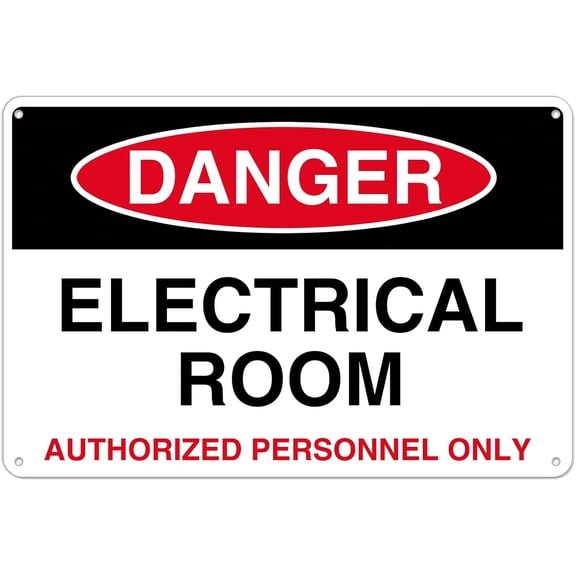 Electrical Room - Authorized Personnel Only Sign 8x12 Inch-Standard Electrical Room Door Wall Sign Home Decor