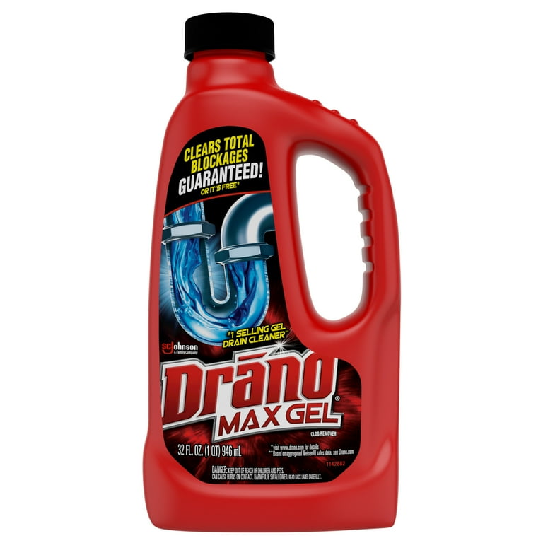 Drano Max Gel Drain Clog Remover 32 oz Thick Gel for Bathroom