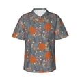thumbnail image 2 of Xecao Floral Squirrel print Hawaiian shirt - a stylish short-sleeve button-down for men, perfect for casual beach and tropical outings., 2 of 9