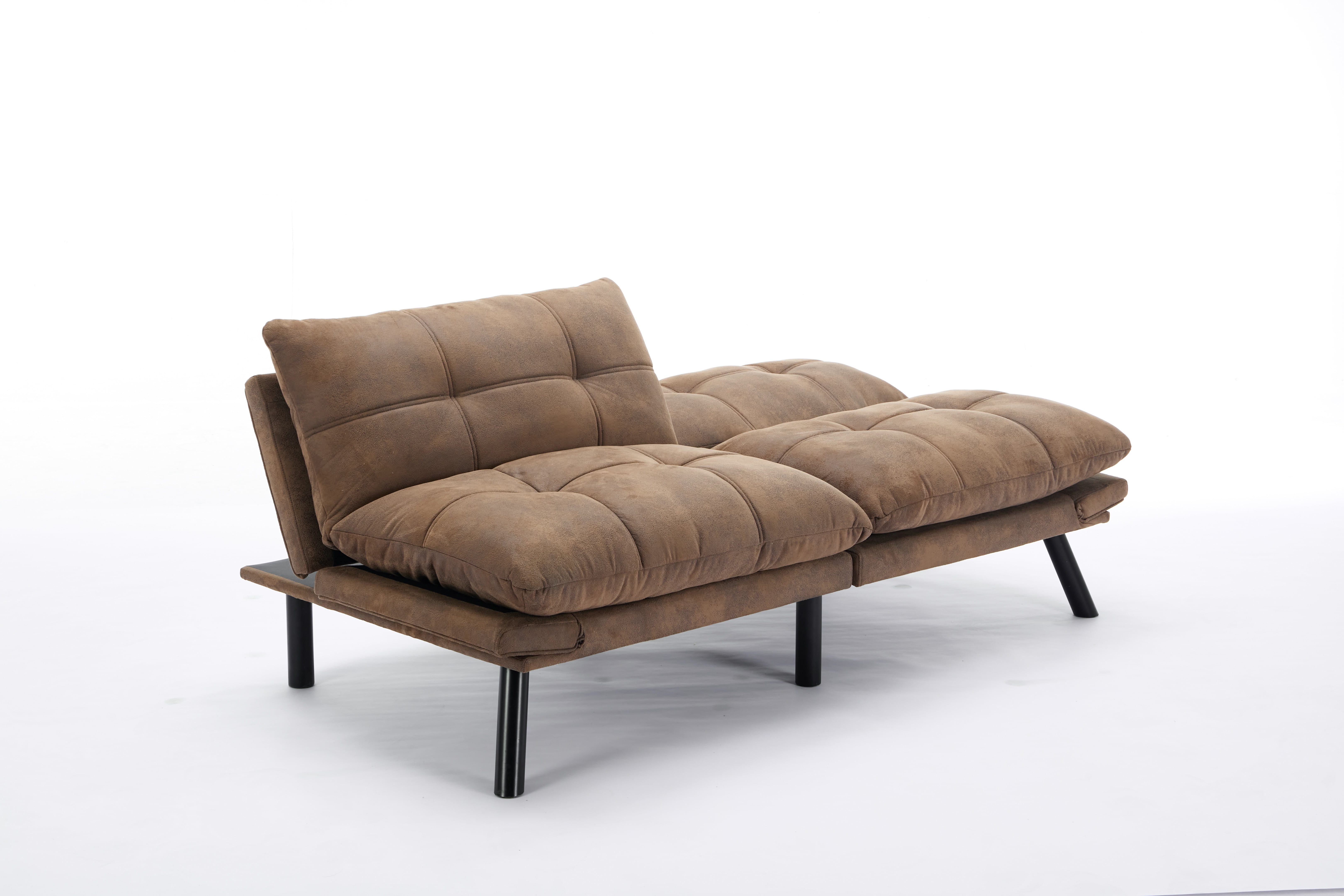 Gewnee Convertible Folding Modern sofa Bed,Upholstered Loveset,Adjustable Armrest and Backrest,Suitable for Living rooms and Apartments.Brown