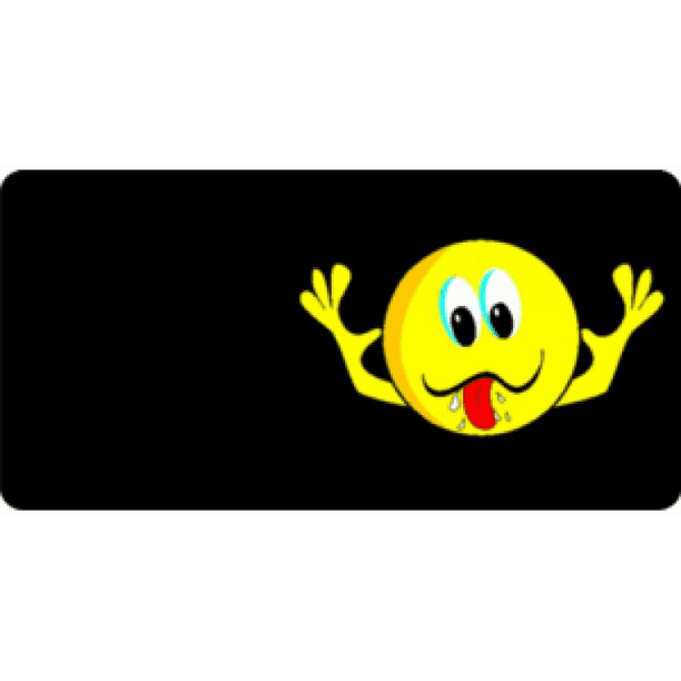 Smiley Visage Framboise avec des Bras Plaque License Personnalisation Gratuite sur Cette Plaque