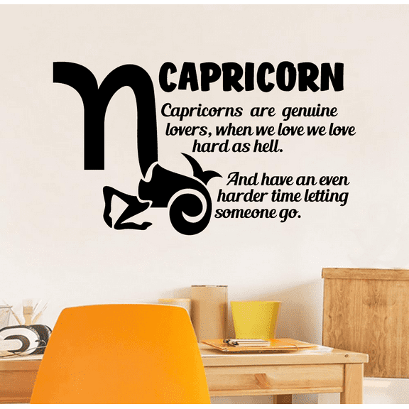 Capricorn Zodiac Sign Horoscope Capricorn Sign Genuine Lovers We Love Hard As Hell Capricorn Sign Bedroom Wall Decal Quotes Sticker Adults Girls Boys Room Bedroom Wall Decoration Size (6x10 inch)