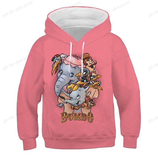 Sudadera de dibujos animados de Disney para niños, sudadera con capucha con patrón de Dumbo para niños, jersey divertido para bebé, Top, ropa bonita para niñas y niños 120 zhangyuxiang CONDUJO