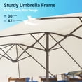 thumbnail image 3 of XIZZI 15ft Patio Umbrella with Base and Crank Handle, Extra Large Double-Sided Outdoor Umbrella with Waterproof, UV Resistant, Rectangle Garden Table Umbrellas Pure White, 3 of 8