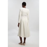 Karen Millen Compact Stretch Sweetheart Midi Dress - White, 6